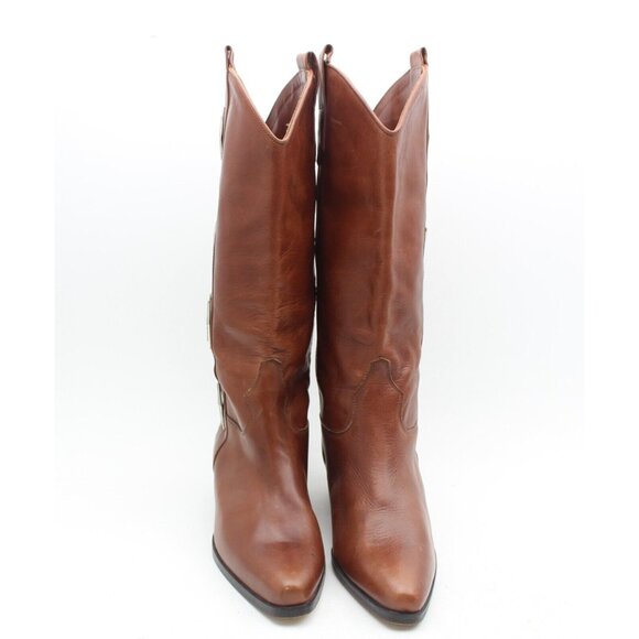 Vintage Brown Heeled Boots - Picture 3 of 11